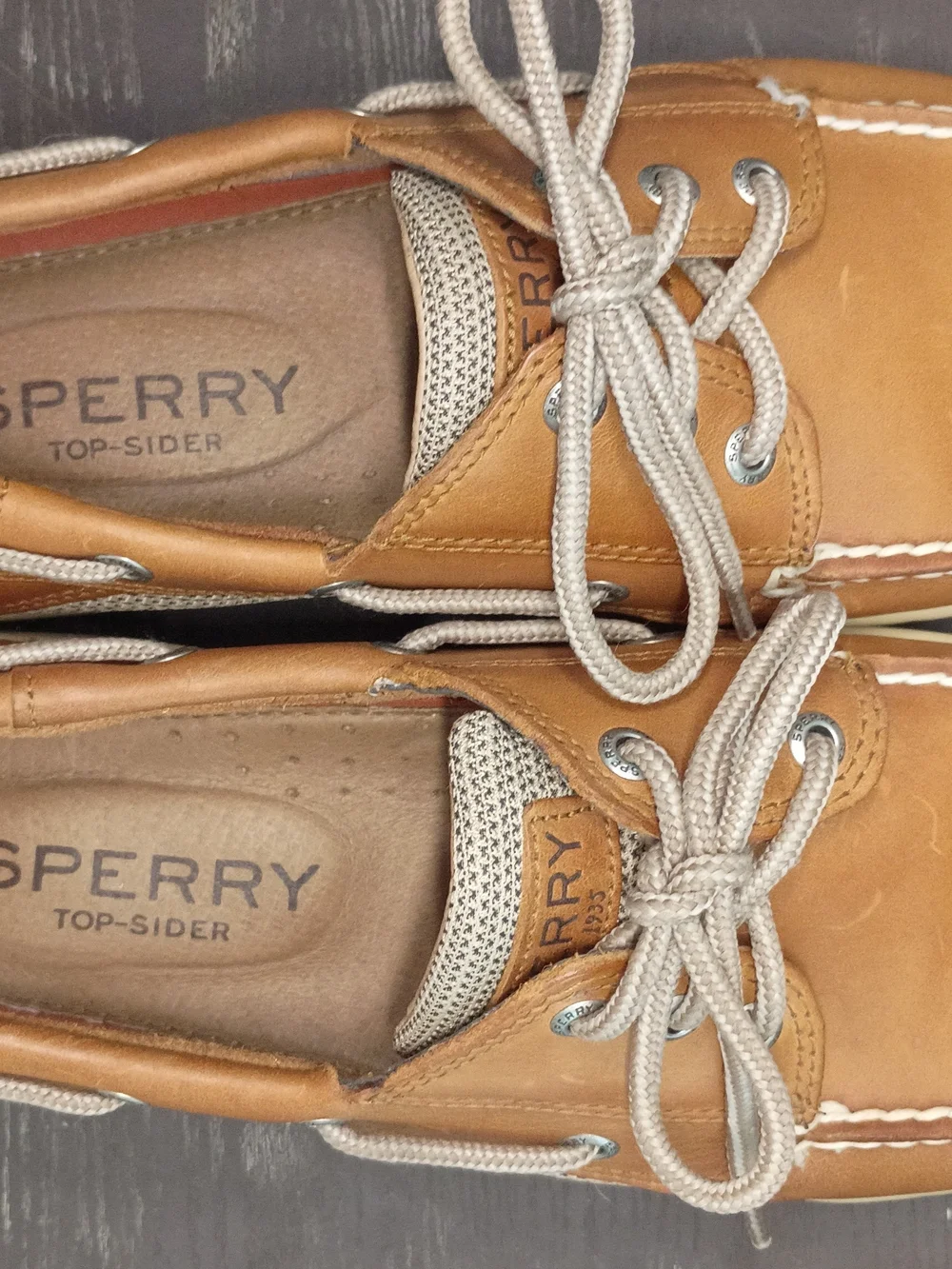 Men's 9 WIDE Sperry Men’s Tan Leather 2-Eye Boat Shoes. NEW!??